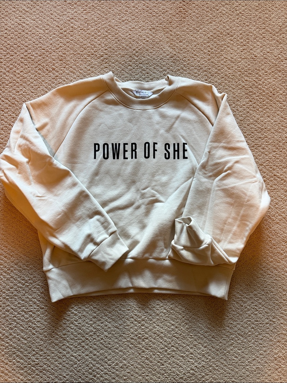 Athleta Cream 'Power of She' Crewneck Sweatshirt